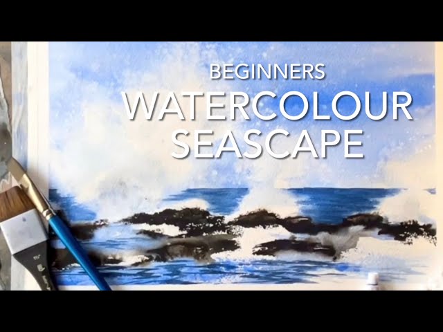 Loose WATERCOLOUR Seascape with Breaking Waves Beginners Watercolor Landscape PAINTING Tutorial DEMO