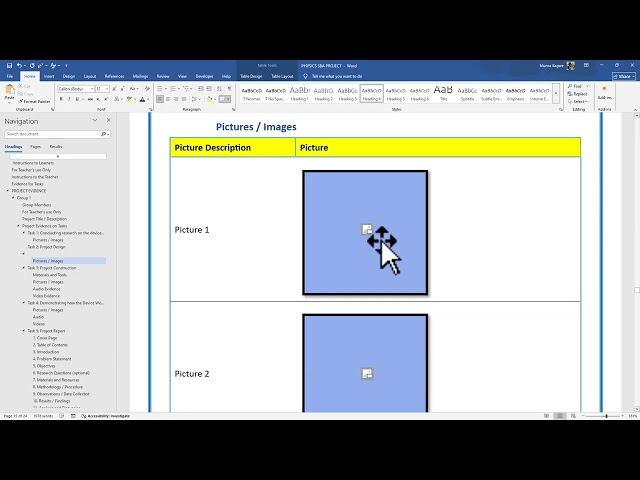 GRADE 10 (CBE) TEMPLATE ON HOW TO PRESENT EVIDENCE FOR PROJECT