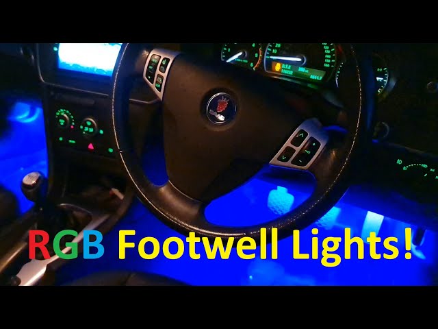 Smart footwell lights in my New White Saab 9-3! Plug and Play Govee RGBIC
