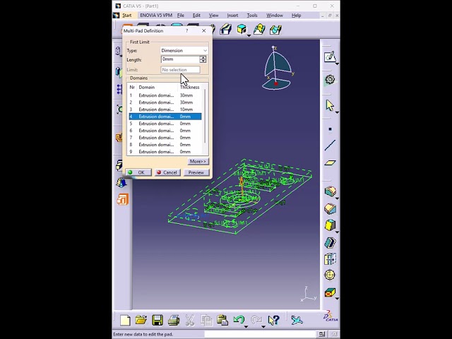 Multi-Pad in CATIA V5 | Multiple Pads in One Feature #shorts  #catiav5