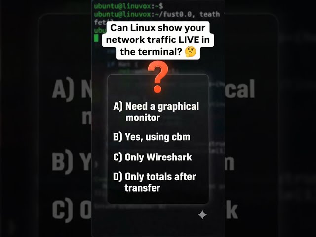 Can Linux Show Live Network Traffic in the Terminal  🤯 cbm  #linuxcommands #learnlinux #linux
