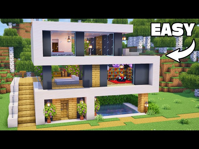 Minecraft: How to Build a Modern House | Tutorial (Easy)