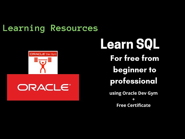 Learning Resources | Learn SQL for free from Oracle Dev Gym