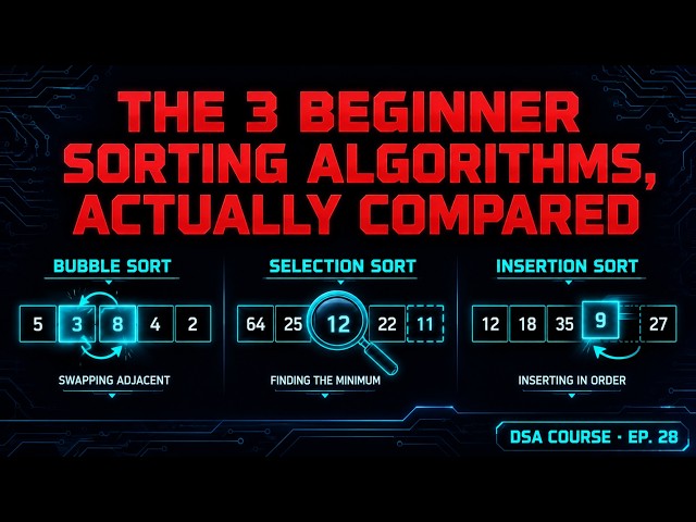 The 3 Beginner Sorting Algorithms, Actually Compared || DSA COURSE · EP. 28