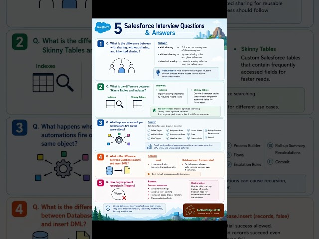 5 Salesforce Interview Questions and  Answers : part 1