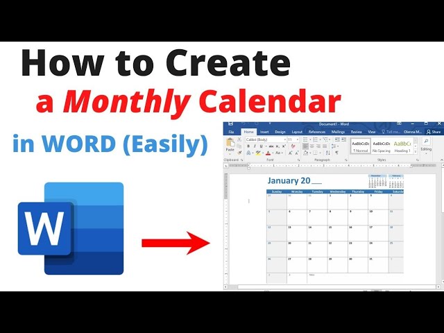 How to Create a Monthly Calendar in Microsoft Word | Easy Method (No Template)