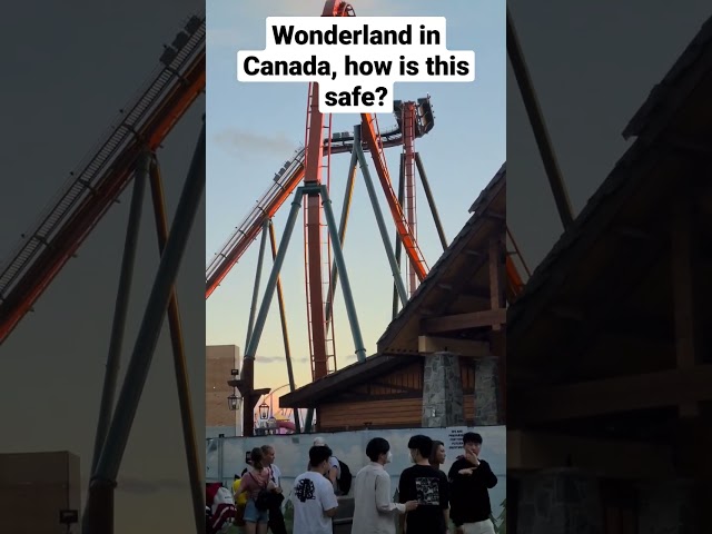 How is this safe? 🤔🤔 #canada #life #wonderland #rollercoaster