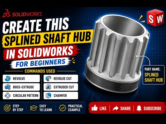 Learn Revolve, Circular Pattern & Chamfer in SOLIDWORKS | Beginner Project