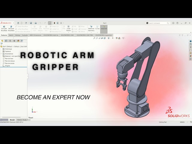Robotic Arm Gripper - SolidWorks English Tutorial