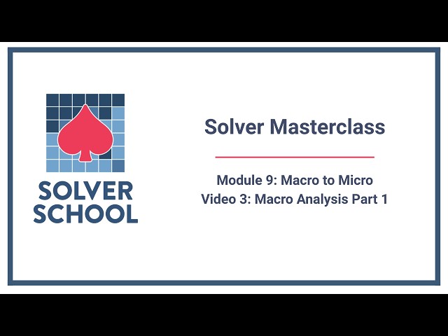 Solver Masterclass | Module 9: Macro to Micro — Macro Analysis: Part 1 (9.3)