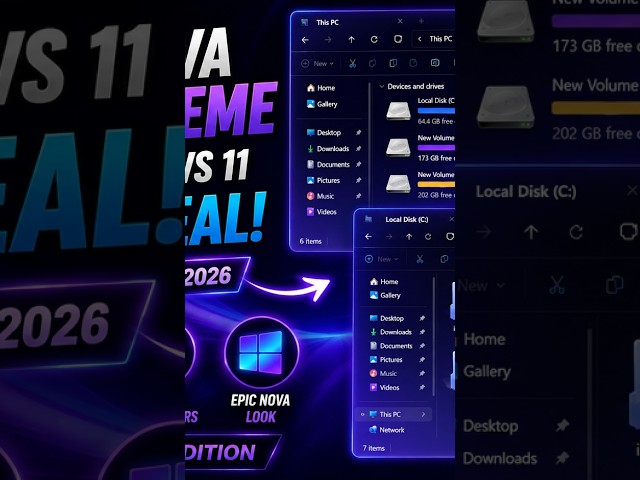 🤯 This Nova Edition Theme Makes Windows 11 Look Unreal! 💜💙