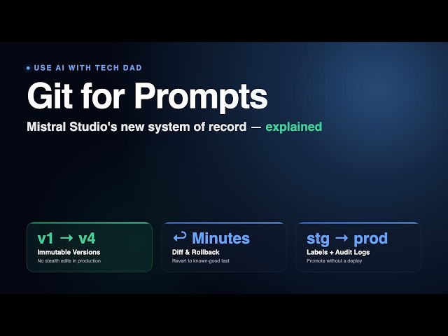 Git for Prompts: Mistral Studio's New System of Record, Explained