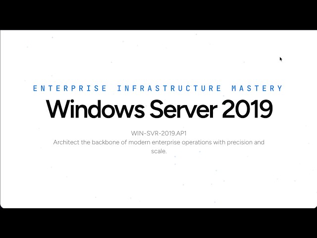Windows Server 2019 | Learn Server Administration, Active Directory & Security