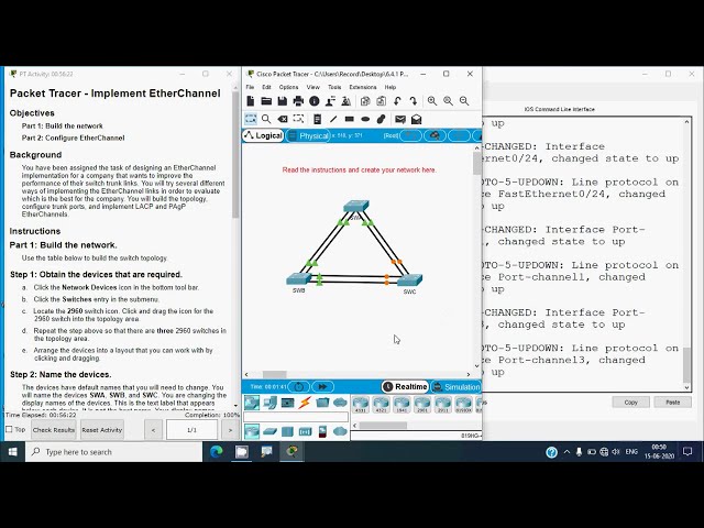 6.4.1 Packet Tracer - Implement Etherchannel