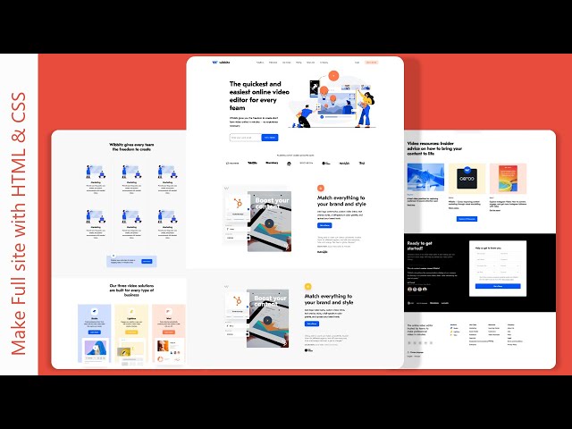 The Complete Wibbitz Website using HTML and CSS | wibbitz - online video creation & editing