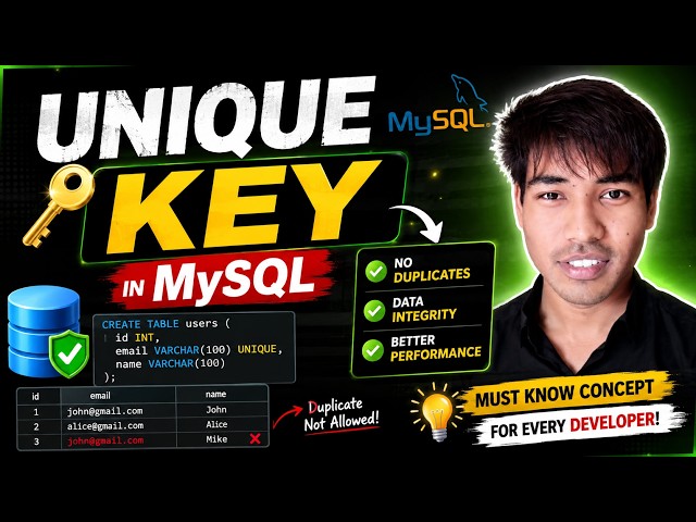 MySQL UNIQUE KEY Explained 🔥 Stop Duplicate Data! | MySQL Tutorial