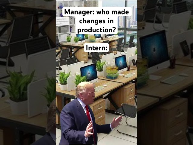 It is always the interns. #meme #itmemes #interns #donaldtrump #consulting #developerlife