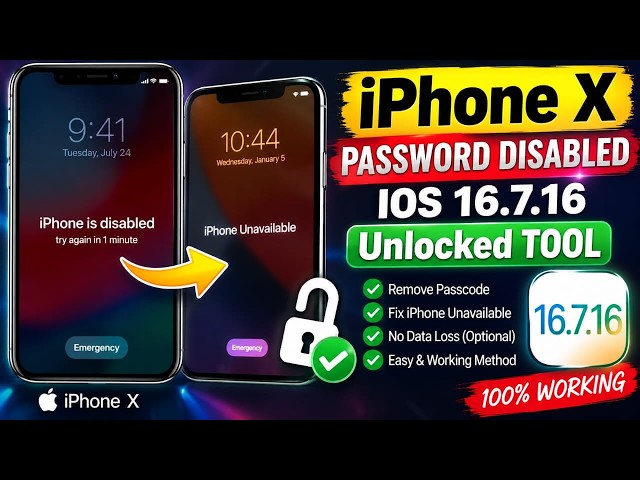 iPhone X Disabled Unlock iOS 16.7.11 | iPhone X Password Unlock Tool 2026