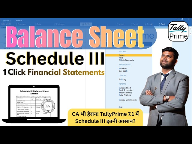 Generating Schedule III Division I Financial Statements in TallyPrime 7.1| Complete Guide