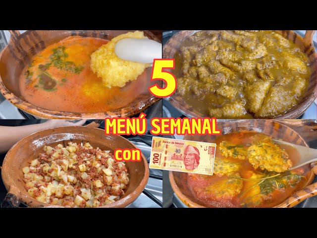 ✅ MENÚ SEMANAL CON $100 PESOS FACIL Y ECONÓMICOS
