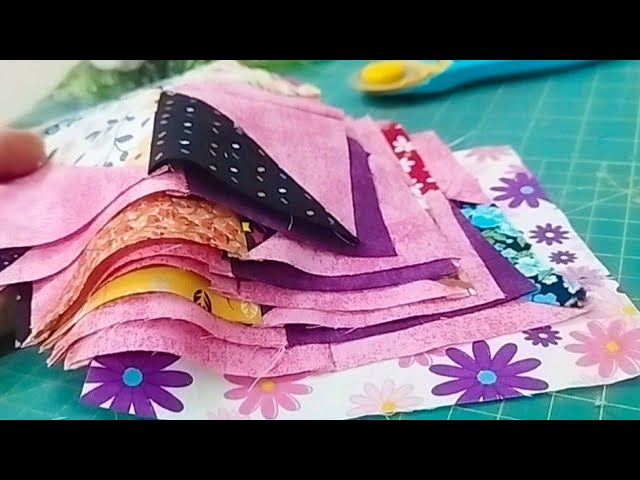 💖very clever idea) Is this the most beautiful quilt block ever designed using fabric scraps?