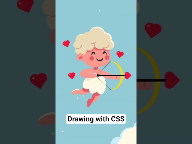 Drawing with CSS: Cupid #css #cssArt #html #creativecoding #webdevelopment #coding #cartoon #htmlcss
