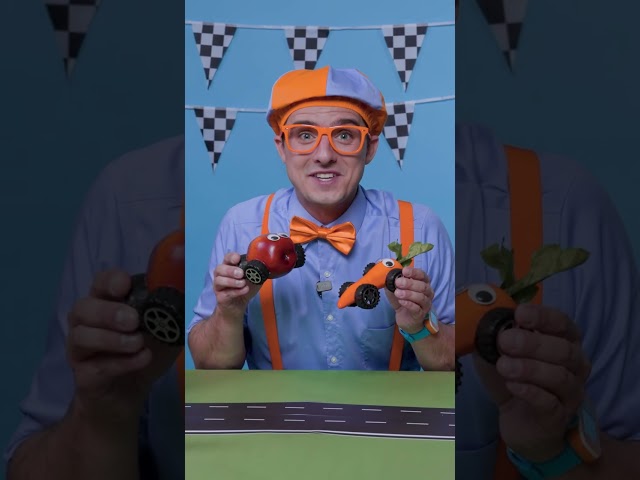 It's a FRUIT VS VEGGIE RACE! #blippi #shorts #race #fruits #veggies #healthy
