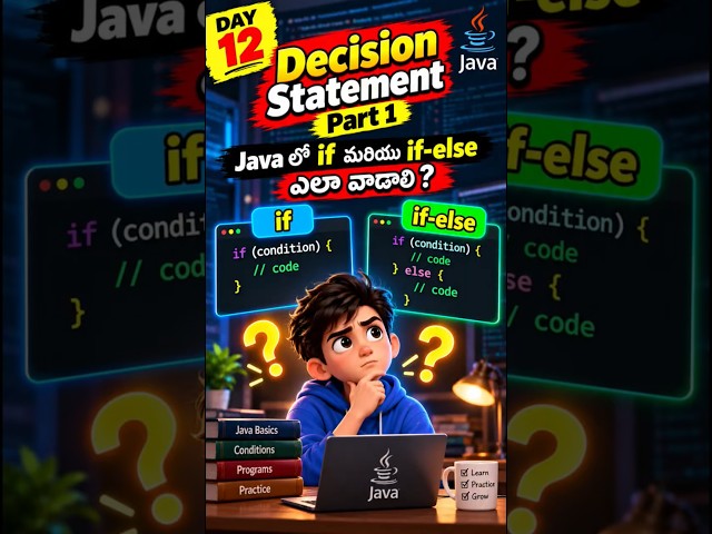 Java Lo if & if-else Ela Vadali? 🤔 | Decision Making Statements Part 1 | Day 12