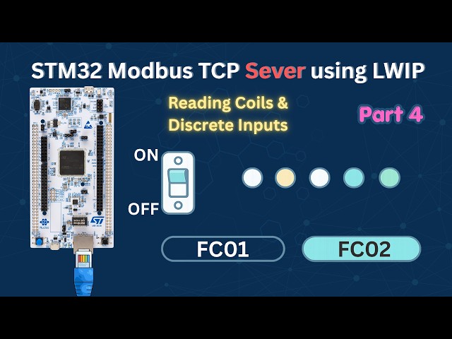 STM32 Modbus TCP Server using LWIP – Reading Coils & Discrete Inputs | Modbus TCP #4