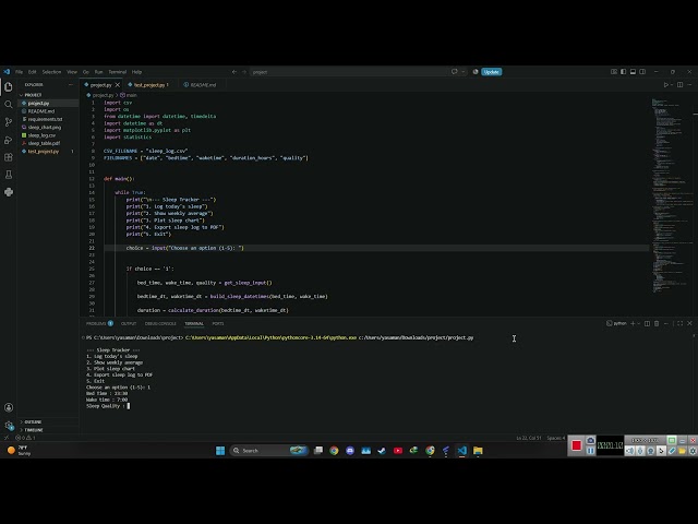 Sleep Tracker: My CS50P Final Project in Python