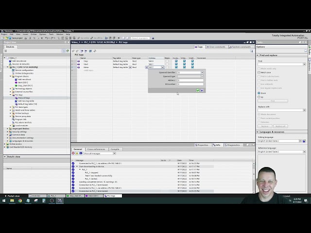 Siemens S7-1200 Writing ladder logic with TIA portal and downloading it to the CPU / processor