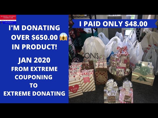 HOW I DONATE OVER $650 IN PRODUCTS FOR ONLY $48.87😱FROM EXTREME COUPONING TO EXTREME DONATING JAN
