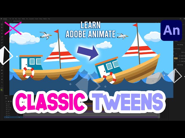 CLASSIC TWEENS in Adobe Animate CC | Tutorial for Beginners