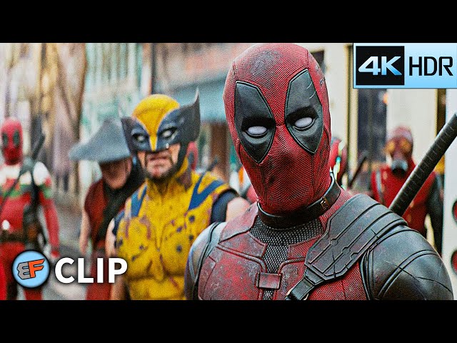 Deadpool & Wolverine vs Deadpool Corps | Deadpool & Wolverine (2024) 4K HDR Movie Clip
