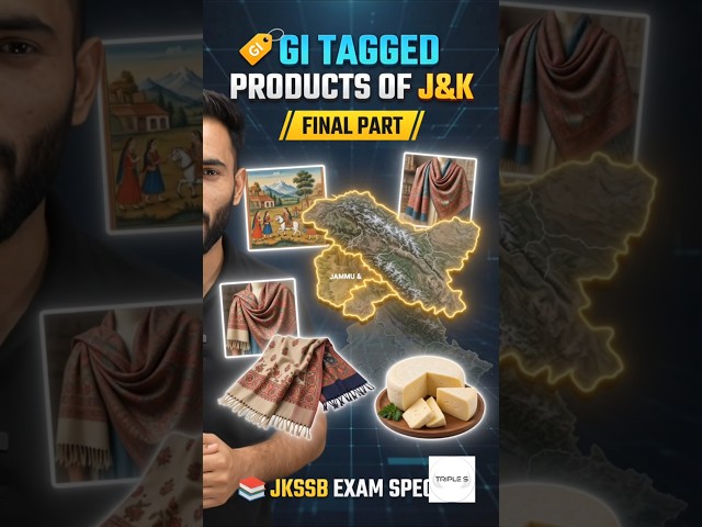 J&K GI Tags Part 5 | Most Important MCQs & Facts for JKSSB Exams @TripleSClasses