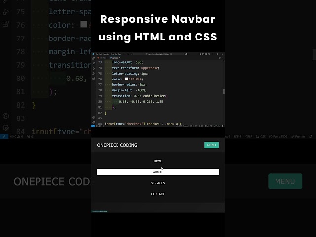 📢 Learn how to create a sleek and responsive navbar using just HTML and CSS!
