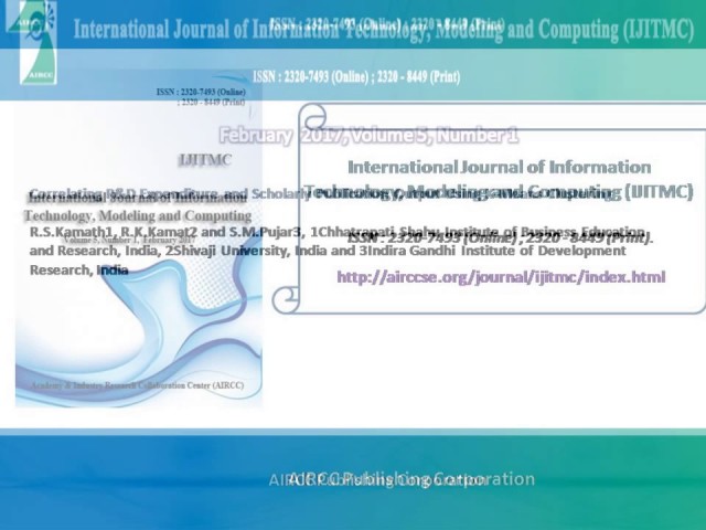 International Journal of Information Technology, Modeling and Computing (IJITMC)