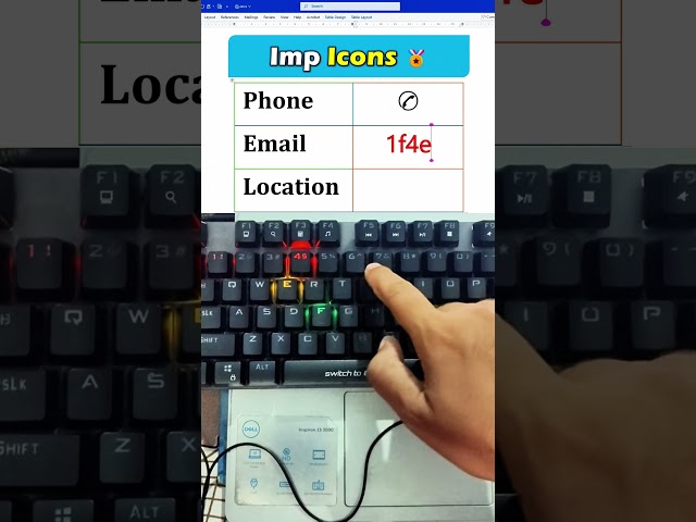 Shortcut Magic: Draw Phone, Email & Location Icons in Word #keyboard #tips #word