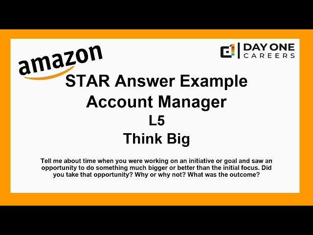 Amazon Interview STAR, L5, Account Manager - Think Big