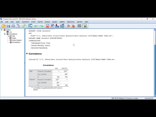 Recording SPSS Practical Course Day 3 - Correlation and Chi square