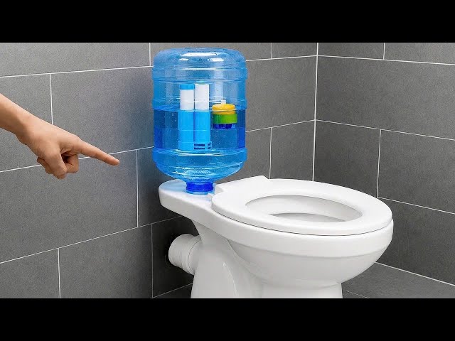 Great ideas of professional of a 60 Year Old Plumber! Toilets tank from empty bottles and pvc pipes