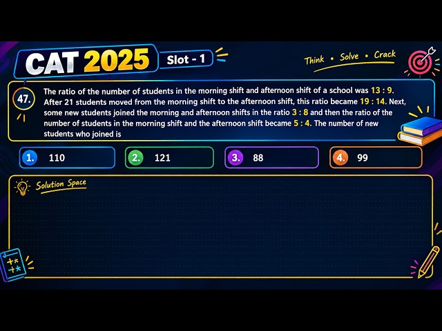 CAT 2025 Slot 1 | This Ratio Question Can Be Solved Quickly! 🔥