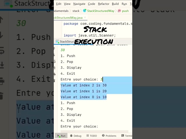 Stack Menu Driven Program Execution | #shorts #shortvideo #stack #dsa #virulshorts #virulvideo