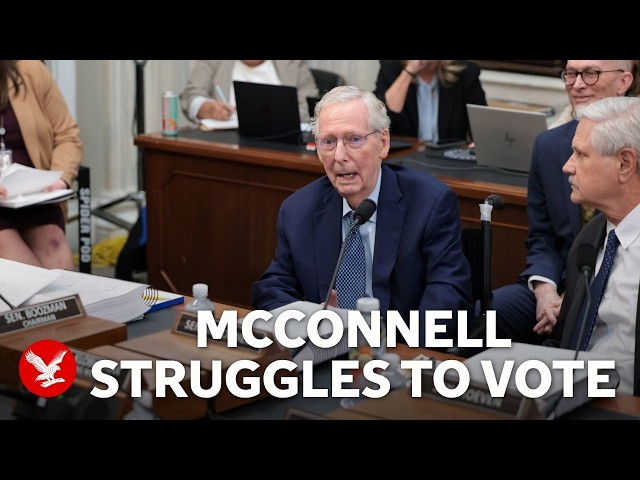 Mitch McConnell appears to struggle to vote in committee meeting