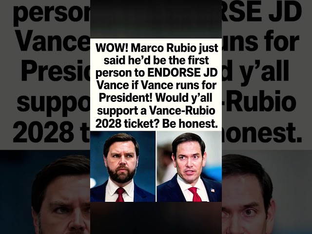 Marco Rubio Says He’d Endorse JD Vance for President 👀 | Vance–Rubio 2028 Talk