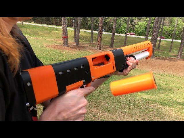 NERF MOD: FINALLY A REAL NERF SHOTGUN (Shell Tube + Ejection)