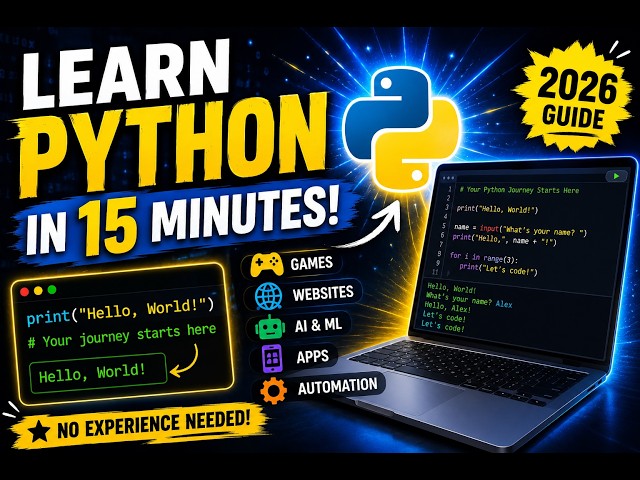 Learn Python in 15 Minutes 🐍 | Beginner Python Tutorial (2026)
