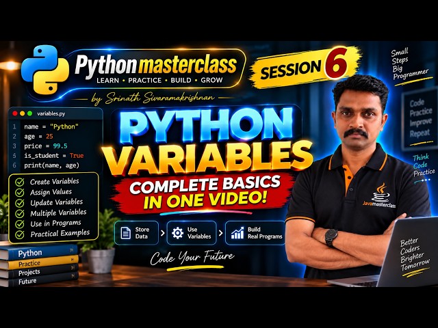 PYTHON VARIABLES Complete Basics in ONE Video! 🔥 | Python Tutorial for Beginners