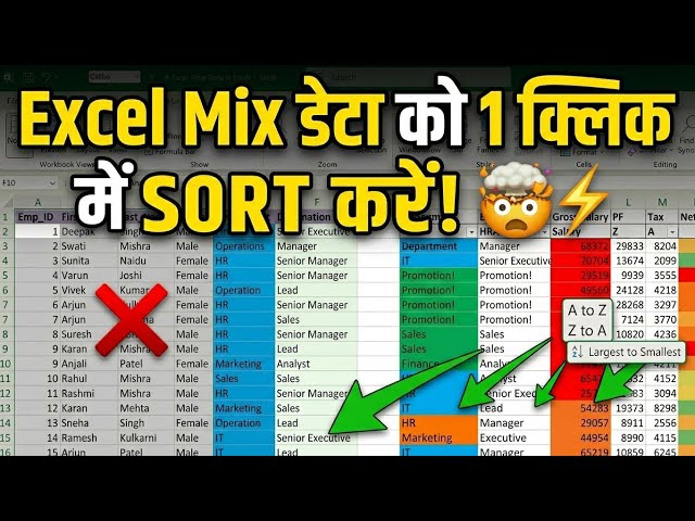 Learn to Sort Data in Excel Without Selecting It! 🤯📊 | Custom Sort Secret Trick #supercreationtips