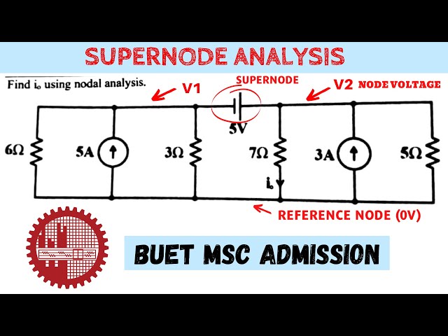 Super Nodal Analysis Problem || Network Theorems || DC Circuit Analysis || Bangla